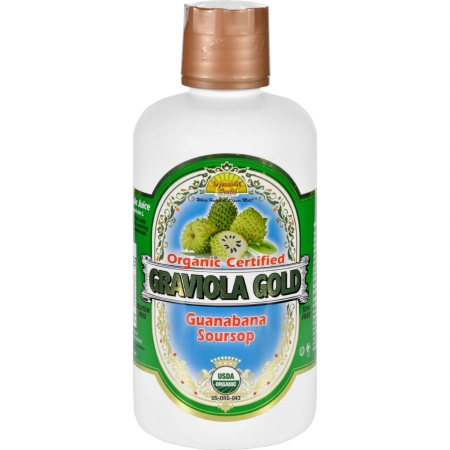 Dynamic Health 1626480 32 Oz Gluten Free Organic Certified Graviola Gold Juice