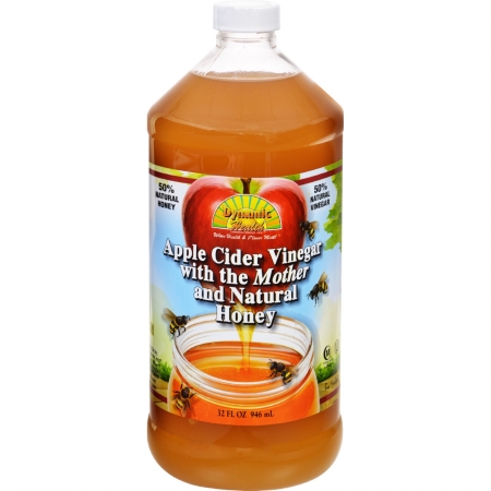 Dynamic Health 1739226 32 Oz Gluten Free Apple Cider Vinegar With The Mother & Natural Honey In Plastic Bottle