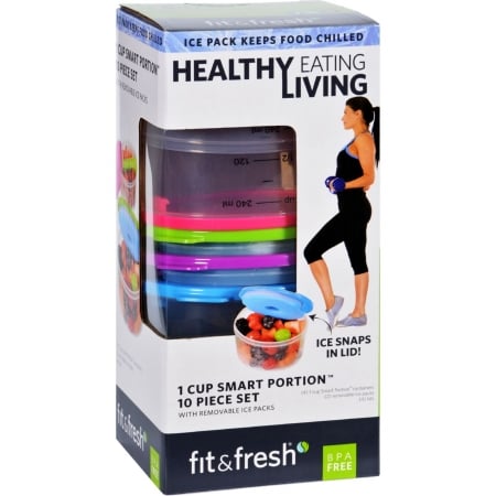 1636521 10 Piece Smart Portion Healthy Living 1 Cup Size Containers