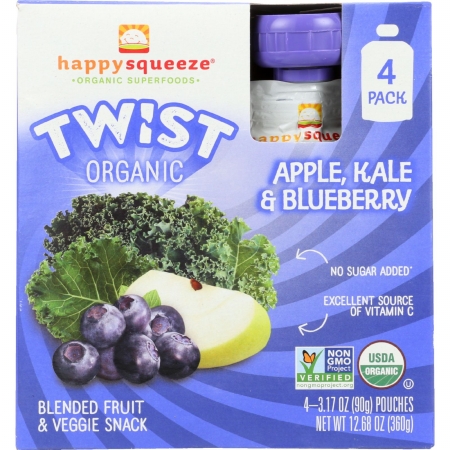 1744010 1.3 Oz Twist Organic Fruit & Veggie Snack Blended, Apple Kale & Blueberry, Case Of 4