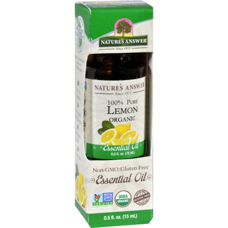 Natures Answer 1620004 0.5 Oz Gluten Free Organic Essential Oil, Lemon