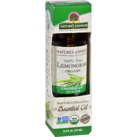 Natures Answer 1620020 0.5 Oz Gluten Free Organic Essential Oil, Lemongrass