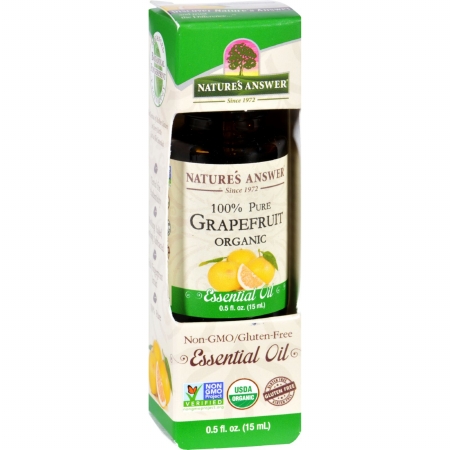 Natures Answer 1619964 0.5 Oz Gluten Free Organic Essential Oil, Grapefruit