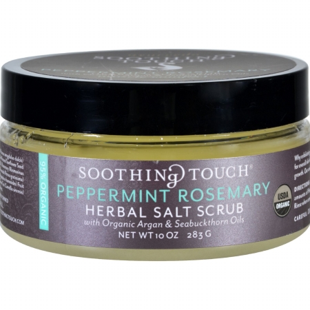 1576206 10 Oz Gluten Free Organic Herbal Salt Scrub, Peppermint Rosemary