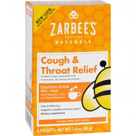 1689843 Gluten Free Cough & Throat Relief Daytime Drink Mix Supplement, 6 Packets