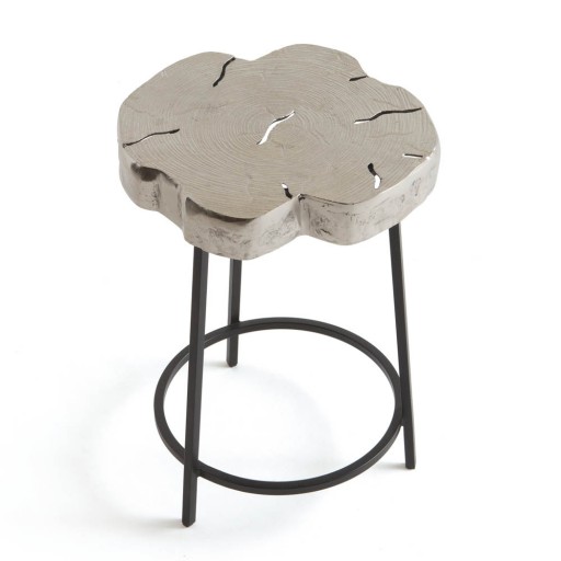 Iron & Aluminum Rory Side Table, Silver & Black - 20 X 14.5 X 14.5 In.