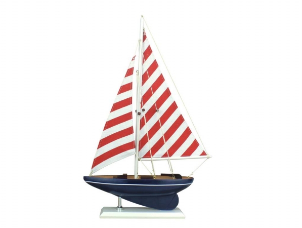 sailboat17-105 17 in. Wooden Nautical Delight Model Sailboat