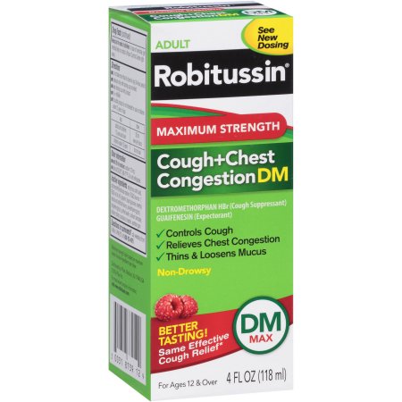 Pfizer Consumer Health Care 386464 Robitussin Maximum Strength Cough Congestion Dm Non-drowsy Liquid, 4 Fl Oz