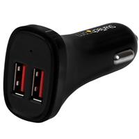 USB2PCARBKS 24 watt 4.8 amp Black Dual- Port USB Car Charger