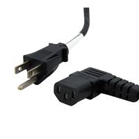10 ft. Standard PC Power Cord NEMA 5-15P & Right Angle C13 - Black - 10 ft.