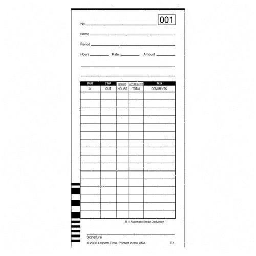 Lthe7 7500e Weekly & Biweekly Semi-monthly Time Card, Box Of 1000