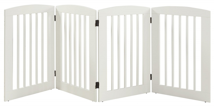 Furniture 453603 36 In. Ruffluv 4 Panel Expansion Pet Gate Large - White