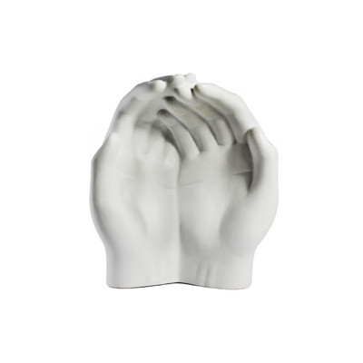 . Csk8076 Handle With Care Hands Holder, White