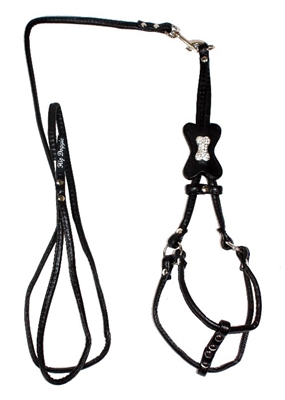 Extra Small Bone Step-in Harness - Black