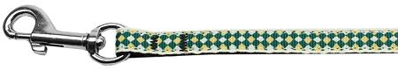 0.37 In. 4 Ft. Green Checkers Nylon Dog Leash