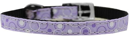 0.37 In. Retro Nylon Dog Collar With Classic Buckle, Lavender - Size 14