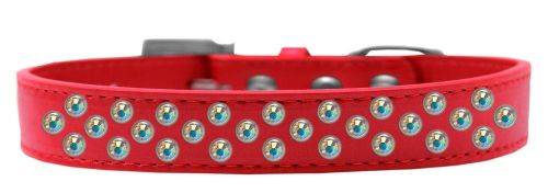 615-02 Rd-12 Sprinkles Ab Crystals Dog Collar, Red - Size 12