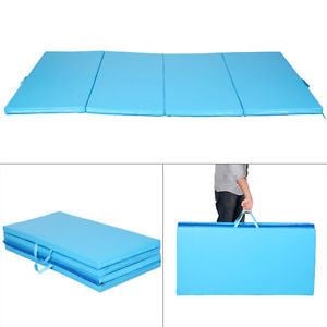 Cb15366 4 X 8 Ft. X 2 In. Gymnastics Mat Blue Folding Panel Gym Exercise Yoga Mat Pad
