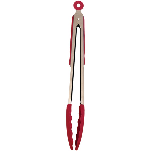 093291-006-0000 Silicone Tongs, Red - 12 In.