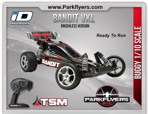 Parkflyers 24076-3 Traxxas 1-10 Bandit Vxl Buggy Rtr With Id & Tsm
