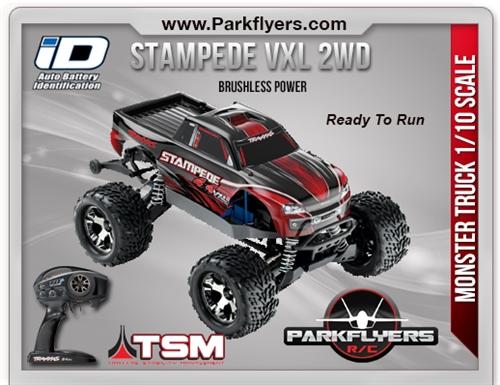 Parkflyers 36076-3 Traxxas 1-10 Stampede Vxl 2wd Rtr With Id & Tsm