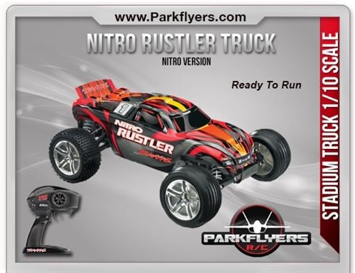 Parkflyers 44096-3 Traxxas Nitro Rustler 1-10 Scale 2wd Stadium Truck - Rc Car