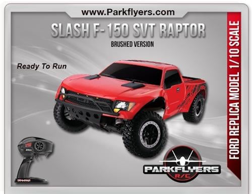 Parkflyers 58064-1 Traxxas 1-10 Slash F-150 Svt Raptor Rtr With Id Connector
