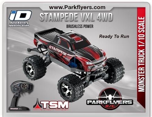 Parkflyers 67086-3 Traxxas 1-10 Stampede Vxl 4x4 Rtr With Id Connector