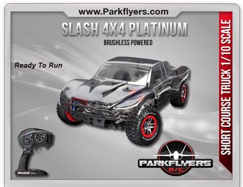 Parkflyers 6804r Traxxas 1-10 Slash 4x4 Platinum Brushless Arr Lcg Gtr