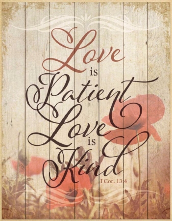 78821 Wall Plaque - Timberland Art - Love Is Patient Wall Plaque, 11.75 X 15 In.