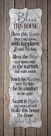 80941 Wall Plaque - New Horizons - Bless This House Wall Plaque, 6 X 15.75 In.