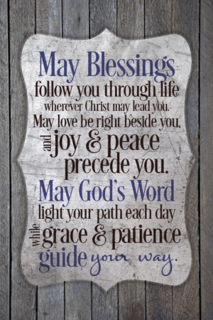 80962 New Horizons - May Blessings Follow Plaque, 6 X 9 In.
