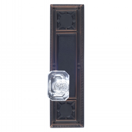 Nantucket 13.88 In. Plate Set With Knobs - 2.38 In. Privacy Backset, Venetian Bronze Finish