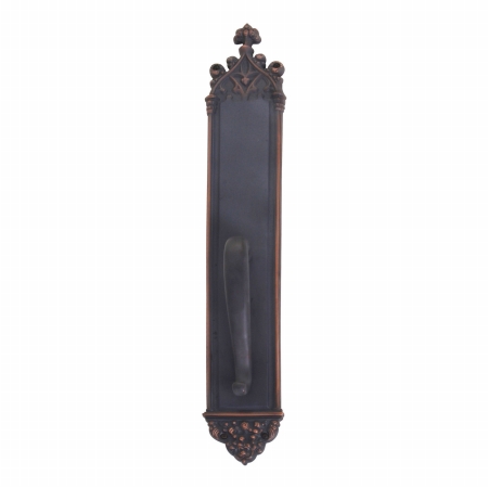 A04-p5641-sgr-613vb Gothic Pull Plate With S-grip Pull, Venetian Bronze Finish - 3.38 X 23.75 In.