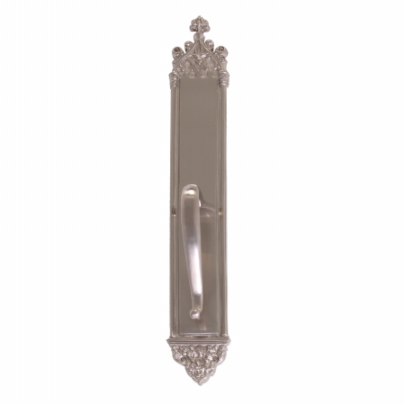 A04-p5641-sgr-619 Gothic Pull Plate With S-grip Pull, Satin Nickel Finish - 3.38 X 23.75 In.