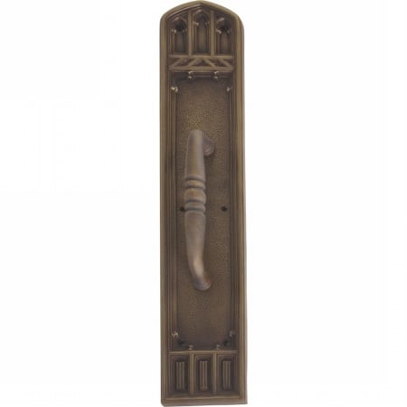 A04-p5841-cln-486 Oxford Pull Plate With Colonial Wire Pull, Aged Brass Finish - 3.38 X 18 In.