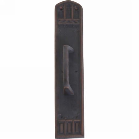 A04-p5841-mss-613vb Oxford Pull Plate With Mission Pull, Venetian Bronze Finish - 3.38 X 18 In.
