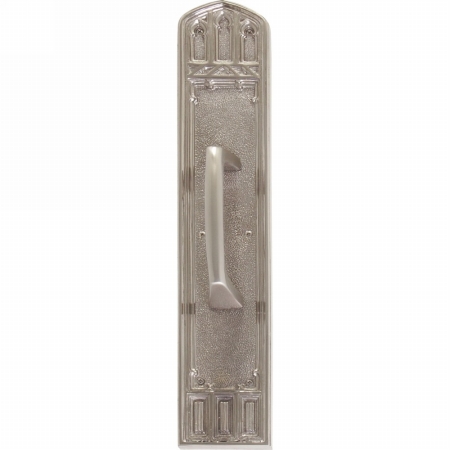 A04-p5841-mss-619 Oxford Pull Plate With Mission Pull, Satin Nickel Finish - 3.38 X 18 In.
