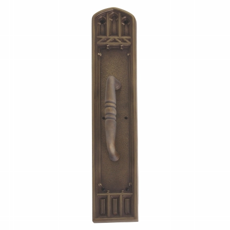Apollo Pull Plate With Colonial Wire Pull, Aged Brass Finish - 3.63 X 18 In.