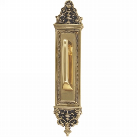 Apollo Pull Plate With Mission Pull, Highlighted Brass Finish - 3.63 X 18 In.