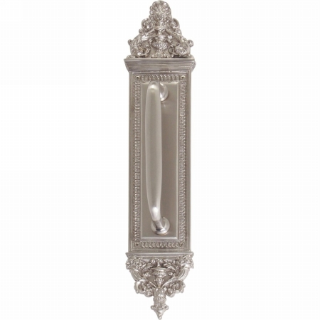 Apollo Pull Plate With Colonial Revival Pull, Satin Nickel Finish - 3.63 X 18 In.