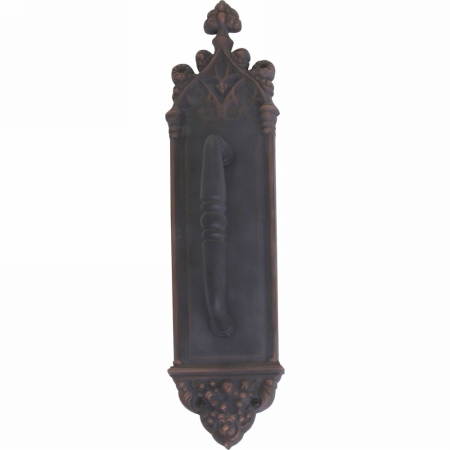 A04-p5601-cln-613vb Gothic Pull Plate With Colonial Wire Pull, Venetian Bronze Finish - 3.38 X 16 In.