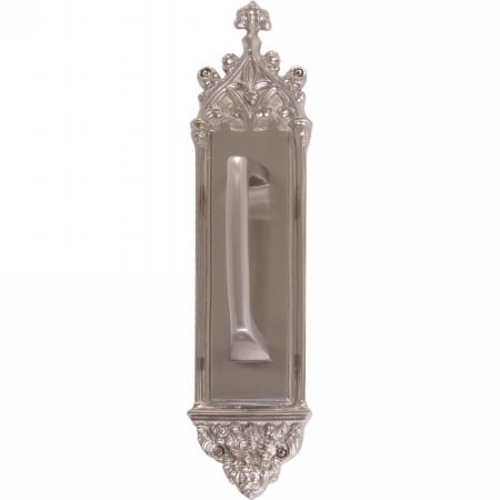 A04-p5601-mss-619 Gothic Pull Plate With Mission Pull, Satin Nickel Finish - 3.38 X 16 In.
