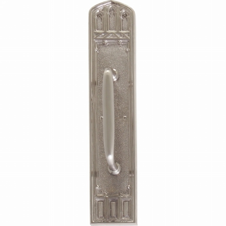 A04-p5841-rv7-619 Oxford Pull Plate With Colonial Revival Pull, Satin Nickel Finish - 3.38 X 18 In.