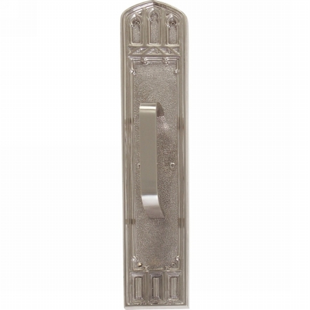 A04-p5841-trd-619 Oxford Pull Plate With Traditional Pull, Satin Nickel Finish - 3.38 X 18 In.