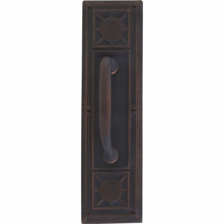 A04-p7201-rv5-613vb Nantucket Pull Plate With Colonial Revival Pull, Venetian Bronze Finish - 3.75 X 13.88 In.
