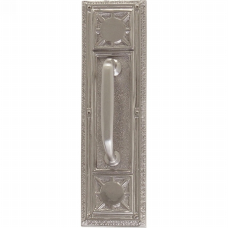 A04-p7201-rv5-619 Nantucket Pull Plate With Colonial Revival Pull, Satin Nickel Finish - 3.75 X 13.88 In.