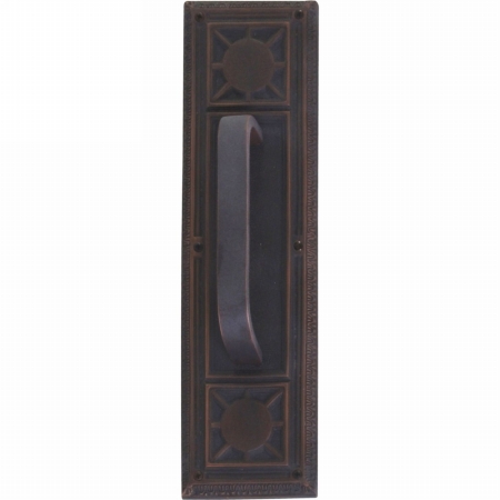 A04-p7201-trd-613vb Nantucket Pull Plate With Traditional Pull, Venetian Bronze Finish - 3.75 X 13.88 In.
