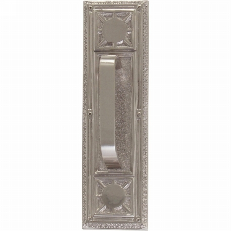 A04-p7201-trd-619 Nantucket Pull Plate With Traditional Pull, Satin Nickel Finish - 3.75 X 13.88 In.