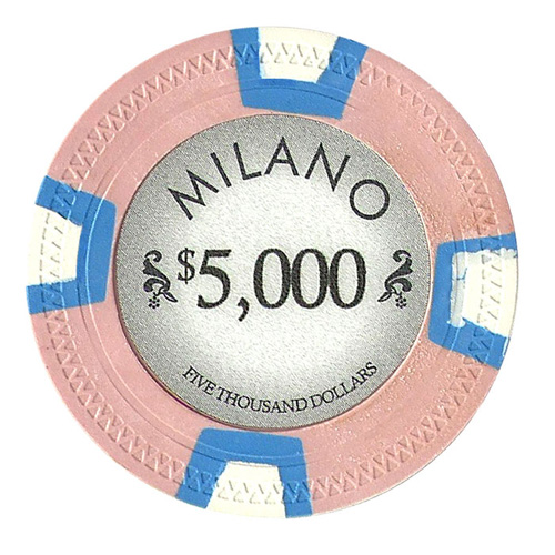 Cpml-$5000*25 10 G Milano Clay Poker Chip, Roll Of 25 - Dollar 5000